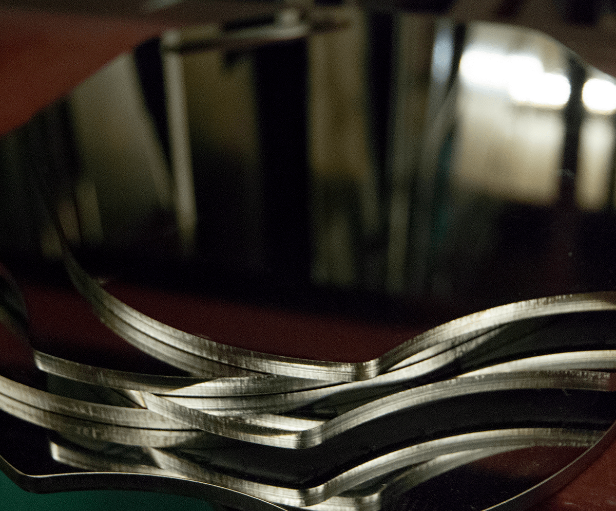 Stainless piece mirror polished