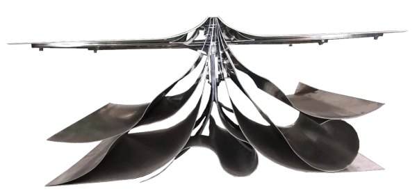 An artists steel magazine book design, laser cut, folded, rolled and assembled by Freshlook