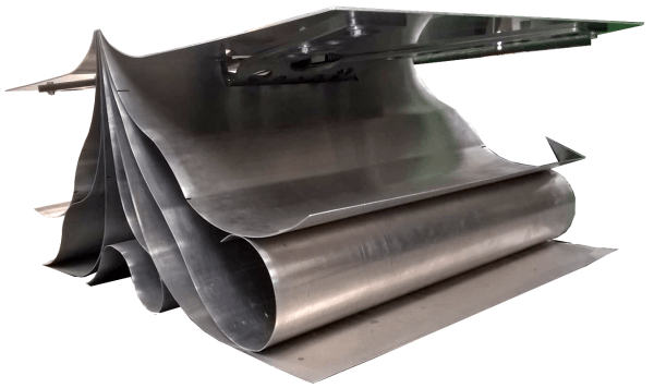 Aluminium folded and rolled 'magazine' coffee table