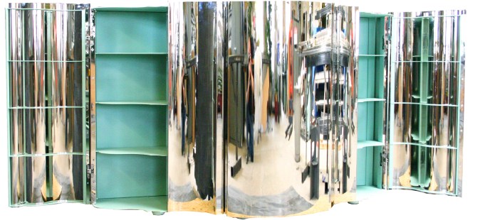 A bold and stylish metal wardrobe, laser cut, rolled and plated